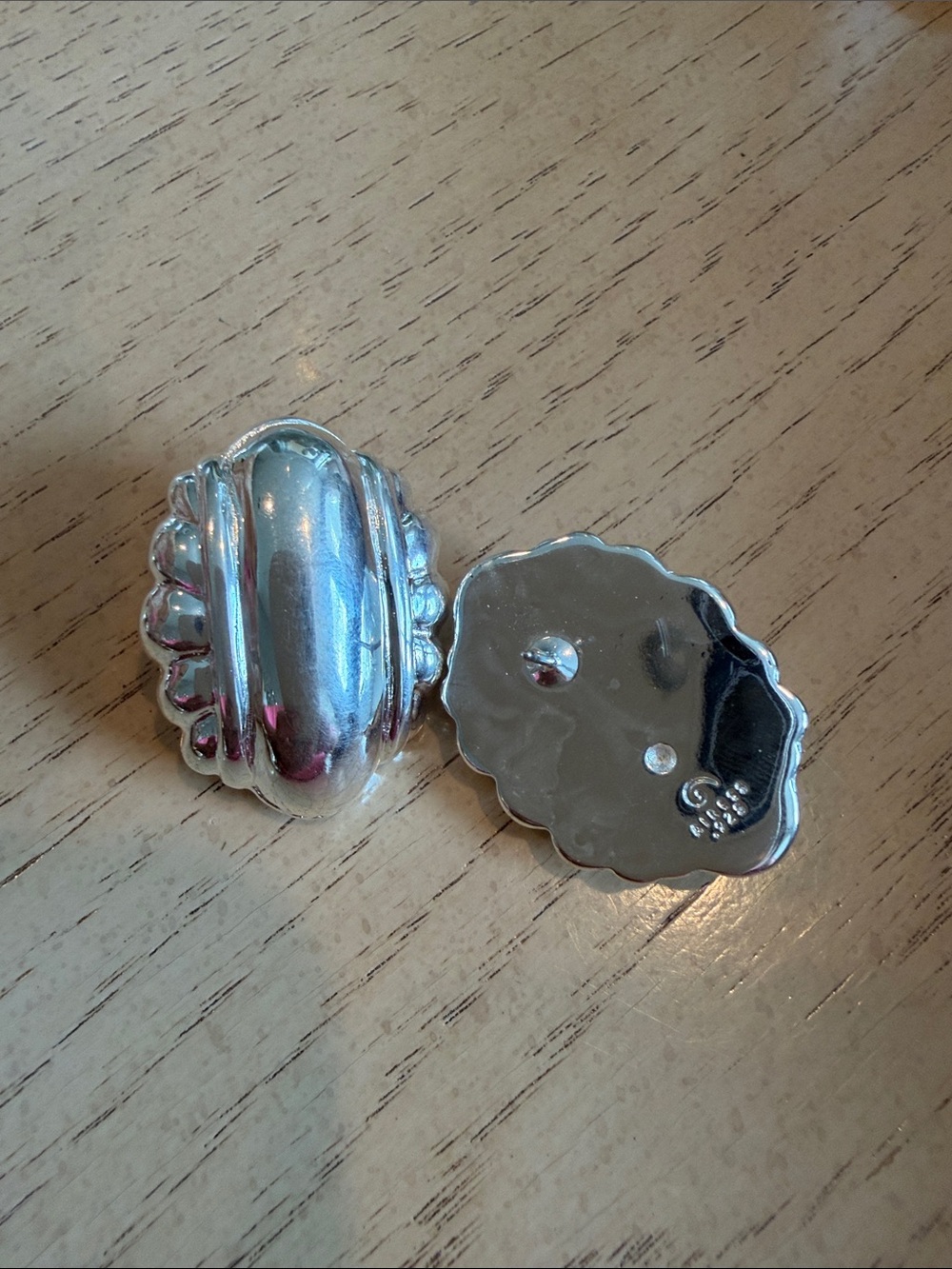 AIRESS Sterling Silver Sculpted Clip Earrings - Silver